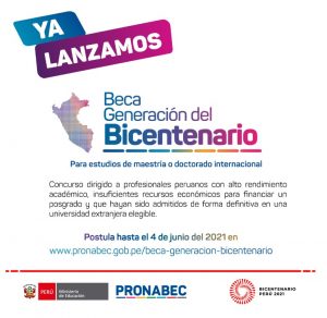 Pronabec lanza Beca Generación del Bicentenario para maestrías y doctorados en el extranjero