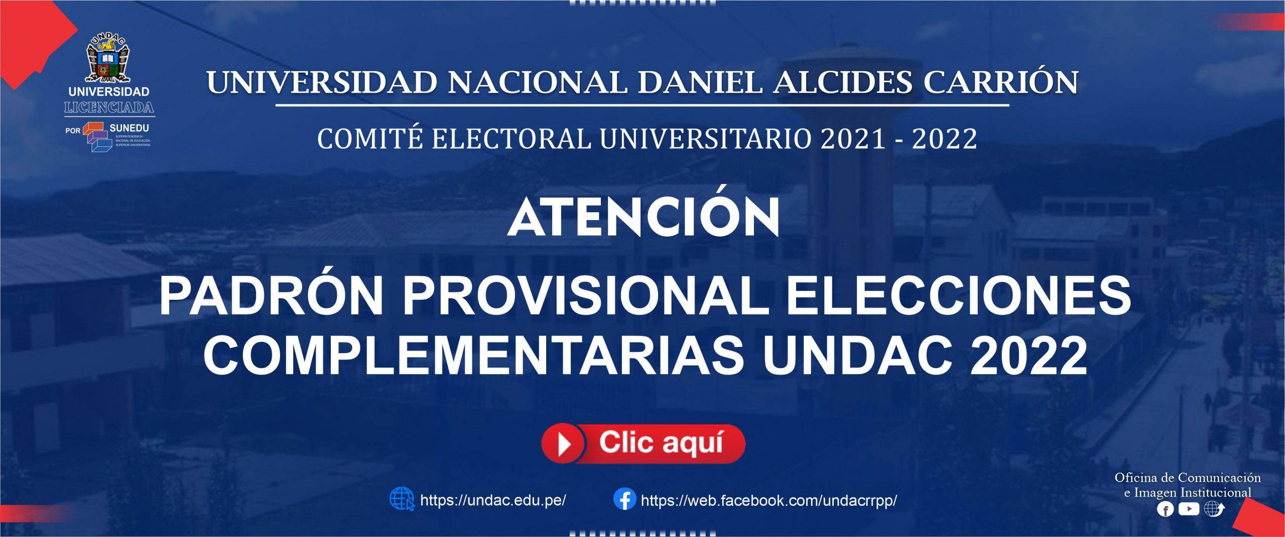 ELECCIONES COMPLEMENTARIAS UNDAC 2022
