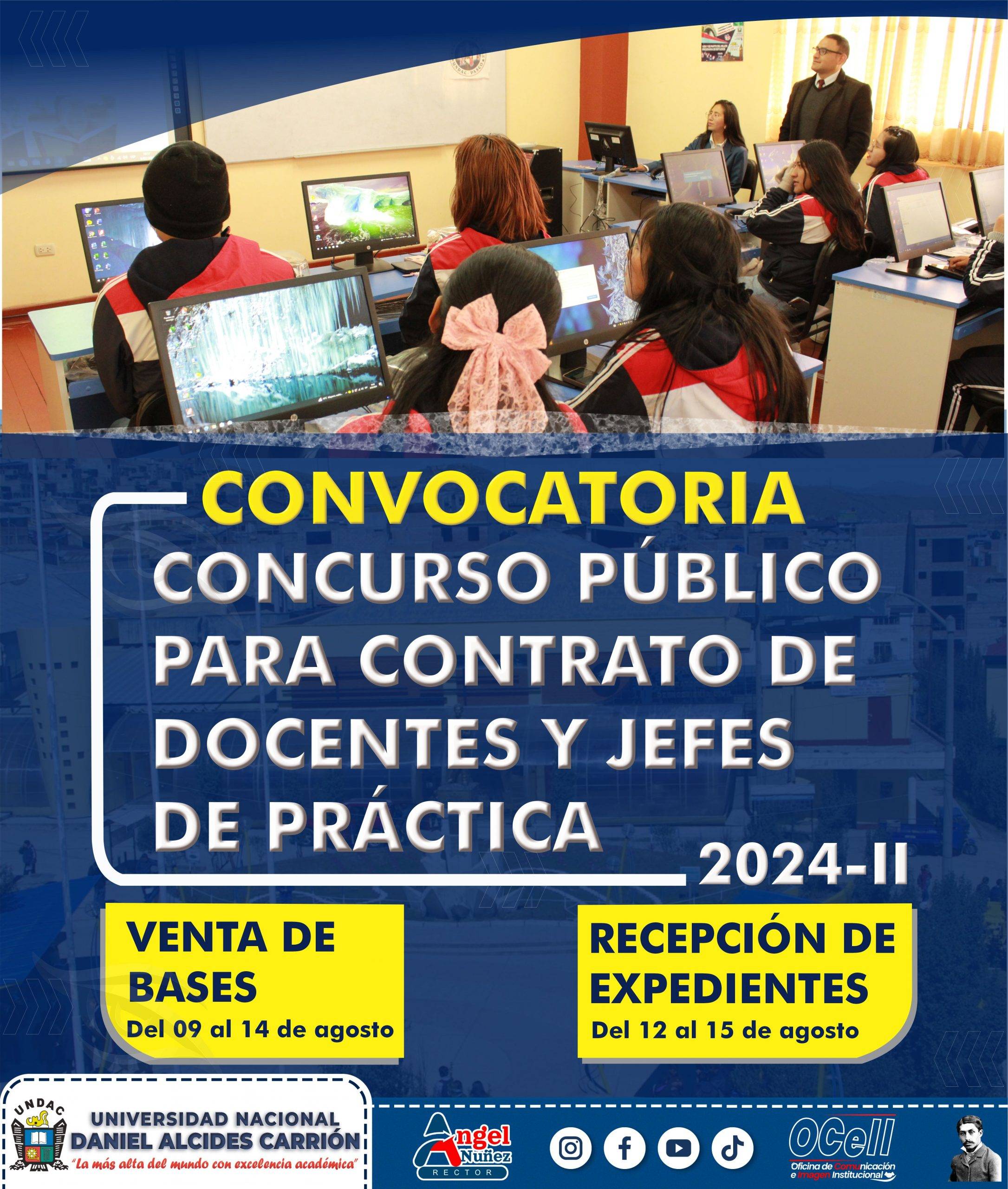 Lee más sobre el artículo CONCURSO PÚBLICO PARA CONTRATO DE DOCENTES Y JEFES DE PRÁCTICA 2024 – II